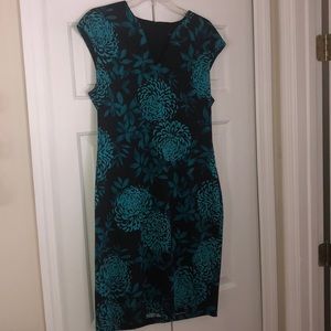 Connected Apparel Dress Teal and Black size 12